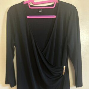 dressy black blouse with a gold decor size M